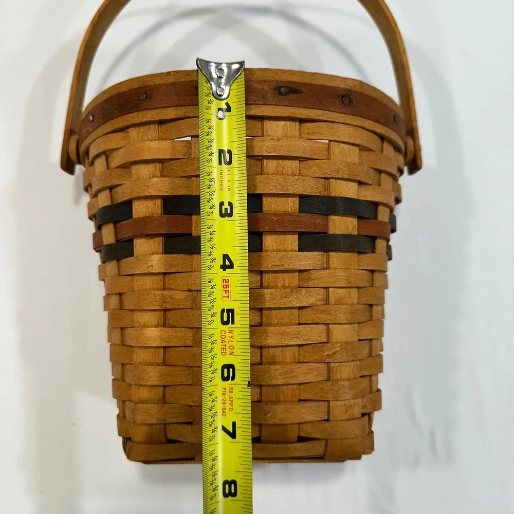 Longaberger Handwoven Wall Hanging‎ Basket 1993 Brown Navy Accents | Farmhouse